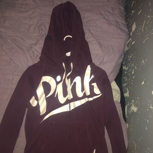 Pink zip up sweatshirt